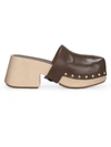 Marsèll Women's Studded Leather Clogs In Chocolate