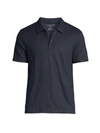 Majestic Stretch Linen Polo Shirt In Blue Marine