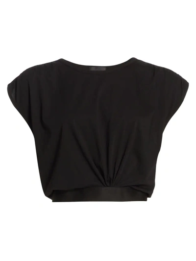 Atm Anthony Thomas Melillo Classic Jersey Crop Top In Black