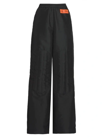 Heron Preston Logo-patch Wide-leg Trousers In Black