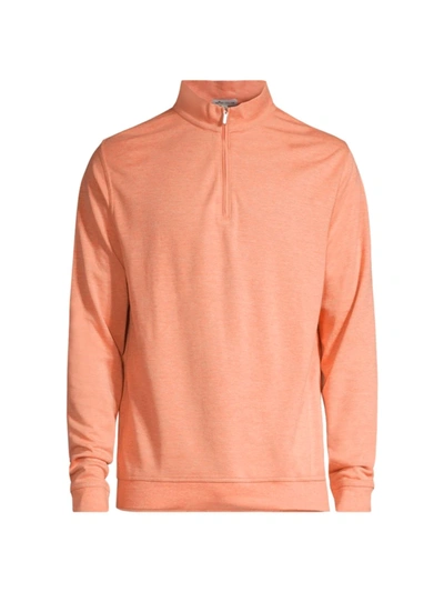Peter Millar Men's Stealth Performance Quarter Zip Polo Shirt In Summer Sunrise