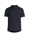 Majestic Short-sleeve Button-up Shirt In Marine