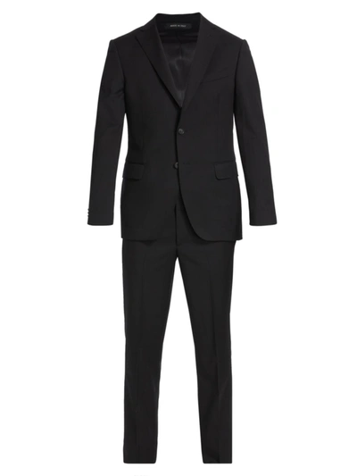 Saks Fifth Avenue Collection Nested Wool Suit In Black