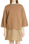 Max Mara Boxy Virgin Wool Sweater In Cammello