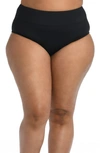 La Blanca Island Goddess High Waist Bikini Bottoms In Black