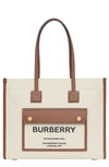 Burberry Freya Small Tote Bag In Nude & Neutrals