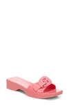 Veronica Beard Davina Jelly Buckle Resort Sandals In Dragon Fruit