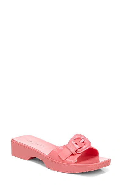 Veronica Beard Davina Jelly Buckle Resort Sandals In Dragon Fruit