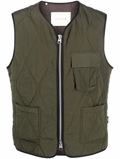 Mackintosh General Quilted Nylon Gilet In Green