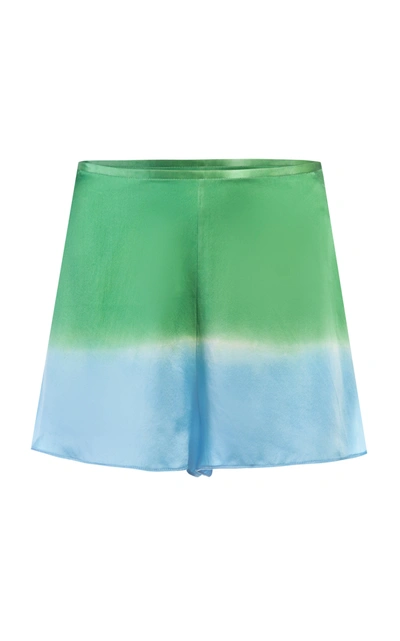 Alejandra Alonso Rojas Women's Dip-dyed Silk Mini Shorts In Grn/blu