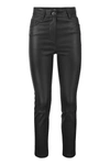 Brunello Cucinelli Stretch Nappa Leather Slim Trousers With Shiny Tab In Black