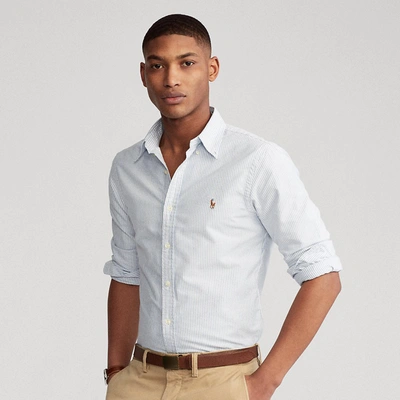 Ralph Lauren Slim Fit Striped Oxford Shirt In Blue/white