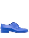 Maison Margiela Matt Rubber Tabi Lace-up Shoes In Blue