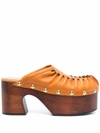 Marni Whipstitch Open-back Platform Mules In Yellow