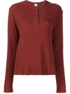 RE/DONE THERMAL LONG-SLEEVED HENLEY TOP