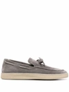 Officine Creative Herbie Tasselled Suede Loafers In Grey