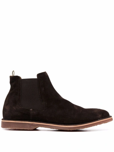 Officine Creative Kent 005 Suede Boots In Brown
