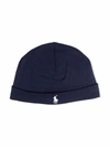 Ralph Lauren Babies' Logo Embroidered Beanie Hat In Blue