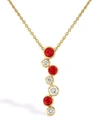 Pragnell 18kt Rose Gold Bubbles Ruby And Diamond Drop Pendant Necklace In Pink