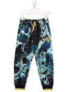 DOLCE & GABBANA MARBLE-PRINT TAPERED TRACK PANTS