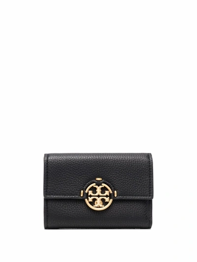 Tory Burch Miller Leather Wallet In Black