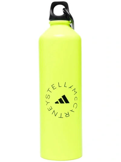 Adidas By Stella Mccartney Logo-print Water Bottle In Solar Yellow/black