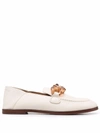 SEE BY CHLOÉ TORTOISESHELL-EFFECT CHAIN-LINK LOAFERS