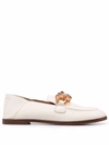 See By Chloé Tortoiseshell-effect Chain-link Loafers In Neutrals