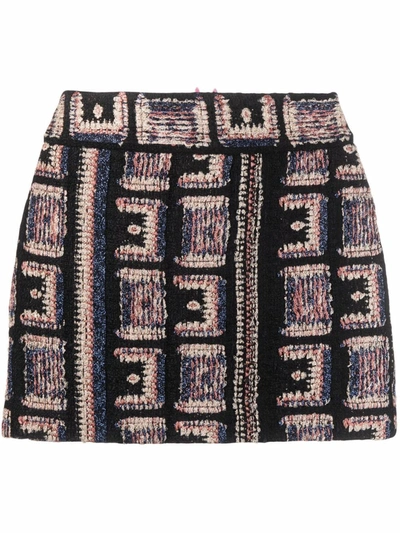 Iro Labin Geometric Jacquard Mini Skirt In Black