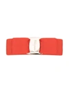 Ferragamo Bow-detail Ribbed Hair Clip In Orange