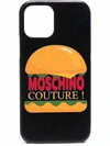 Moschino Hamburger Logo Print Iphone 12 Pro Max Case In Black