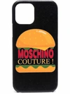 Moschino Hamburger Logo Print Iphone 12 Pro Max Case In Black