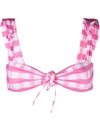 Jacquemus Le Haut Vichy Checked Bikini Top In Pink