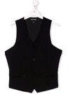 Emporio Armani Satin-trim Single-breasted Waistcoat In Black