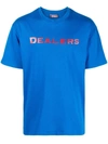 Just Don Crewneck T-shirt With Lettering And Multicolored Patch In Blue