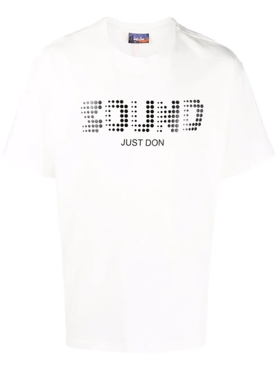 Just Don Sound-print Short-sleeve T-shirt In White