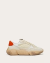 Valentino Bubbleback Low-top Chunky Sneakers In White/cream/orange