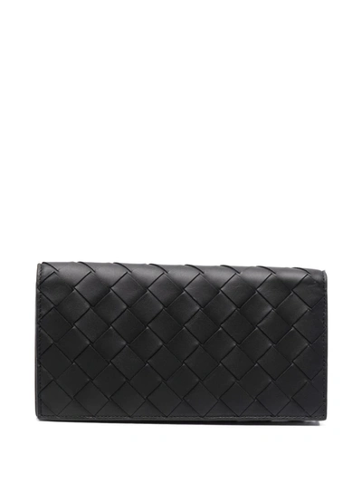 Bottega Veneta Intrecciato Leather Wallet In Black