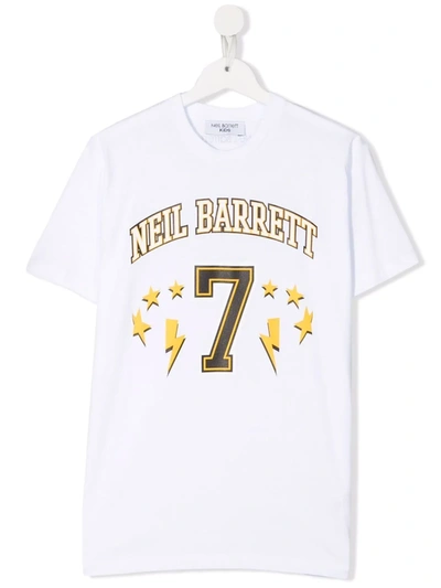 Neil Barrett Teen Logo-print T-shirt In White