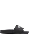 Dsquared2 Logo-print Flat Slides In Black
