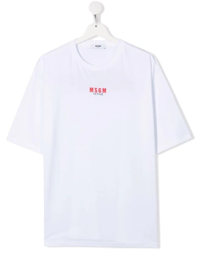 Msgm Teen Logo-print T-shirt In White