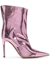 Alexandre Vauthier Crocodile-effect 105mm Ankle Boots In Pink