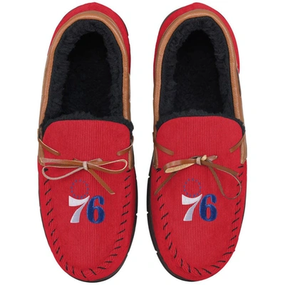 Foco Men's Philadelphia 76ers Corduroy Moccasin Slippers In Red