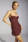 Urban Outfitters Uo Brenna Bustier Mini Dress In Chocolate