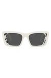 Prada 51mm Butterfly Sunglasses In White/ Havana Black/ Dark Grey