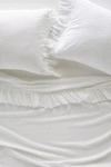 Anthropologie Ruffled Organic Spa Sateen Sheet Set By  In White Size Queen Set