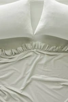 Anthropologie Ruffled Organic Spa Sateen Sheet Set By  In Green Size Ca Kng Sht