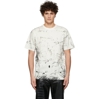 Han Kjobenhavn Off-white Strokes T-shirt In Off White Stroke Sha
