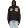 OFF-WHITE BLACK LOGO PATCH PUFFER JACKET
