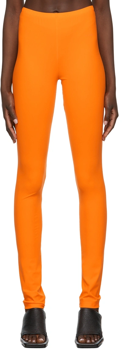 Mm6 Maison Margiela Orange Fitted Leggings In 182 Orange